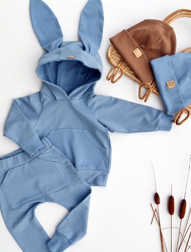 Zestaw USZATKA  królik/miś + baggy kieszeń KOLORY