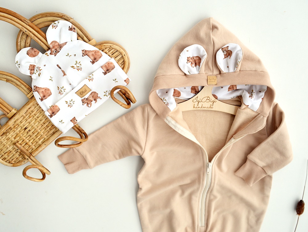 KOMBINEZON beż NIEDŹWIADKI