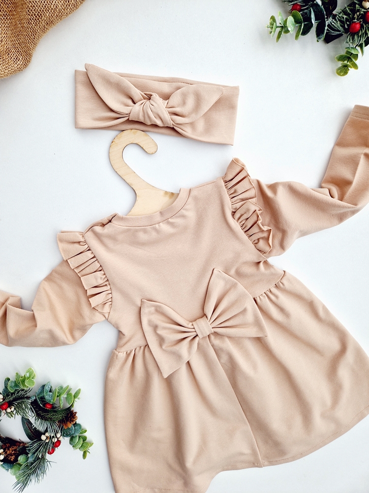 SUKIENKA jednolita Z KOKARDĄ kolory