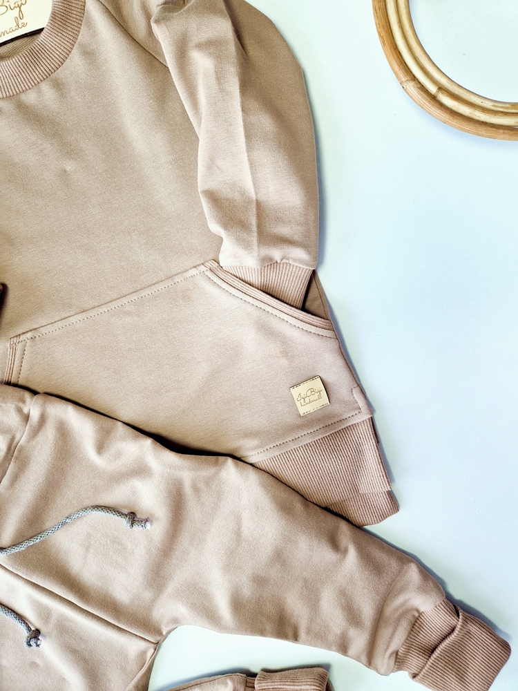 DRES basic beż bluza LONG kieszeń KOLORY