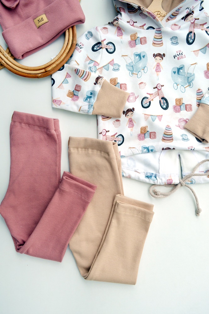 LEGGINSY prążkowane PROSTE KOLORY