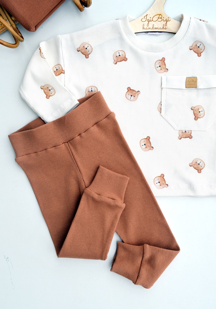 LEGGINSY prążkowane z mankietami KOLORY