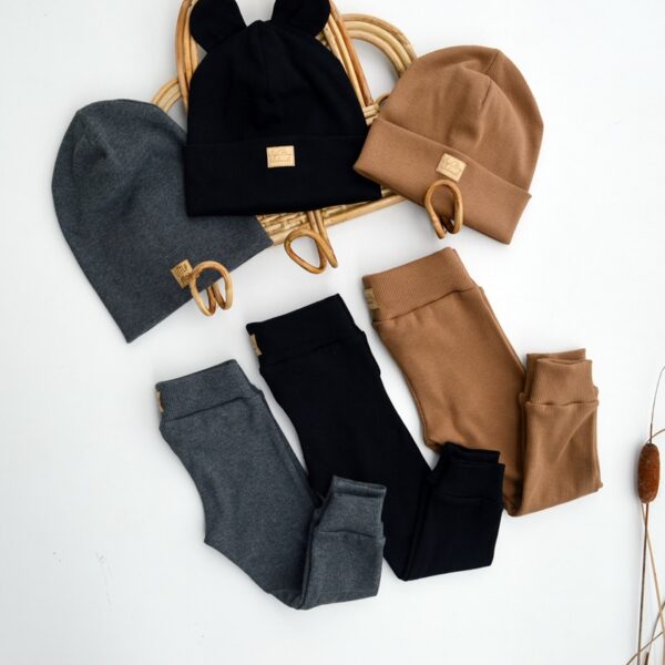 LEGGINSY prążkowane z mankietami KOLORY