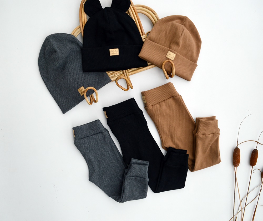 LEGGINSY prążkowane z mankietami KOLORY