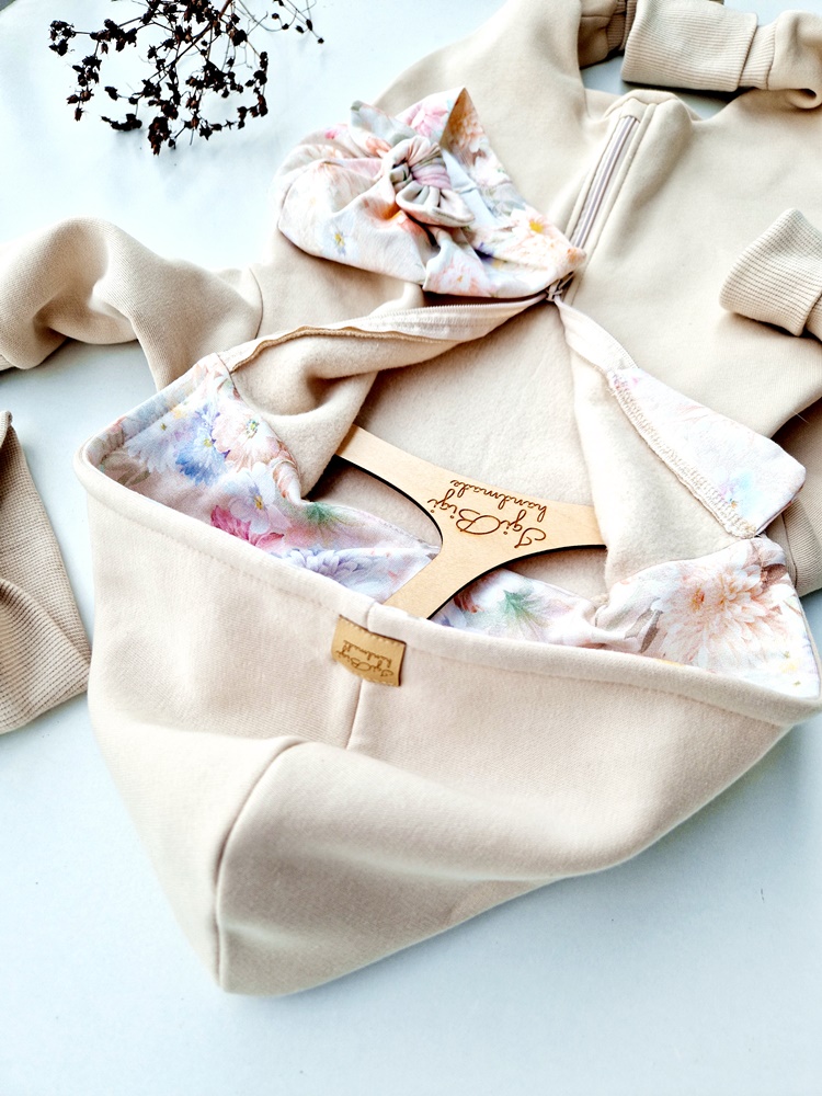 KOMBINEZON dresówka drapana JASNY BEŻ flow