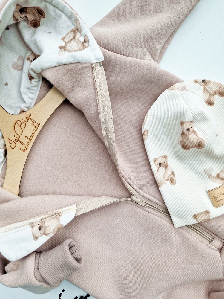 KOMBINEZON dresówka drapana TAUPE