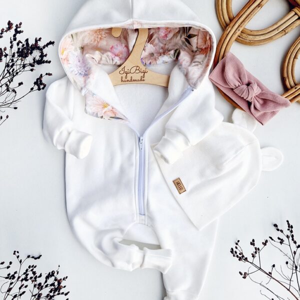 KOMBINEZON dresówka drapana ŚMIETANKA