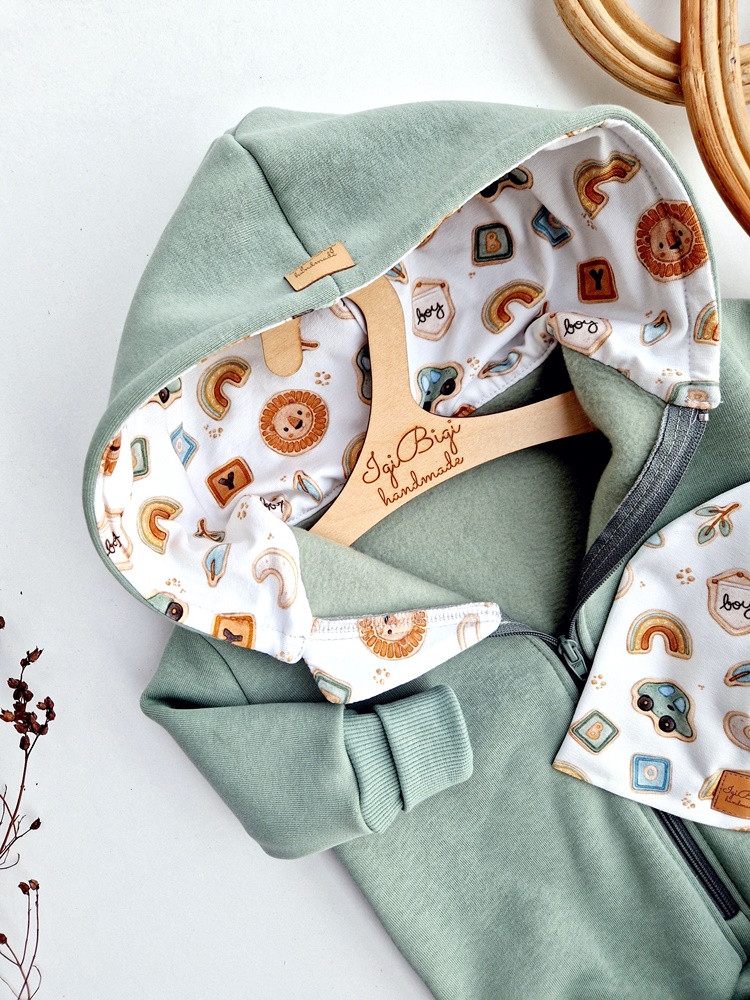 KOMBINEZON dresówka drapana BRUDNA MIĘTA boy