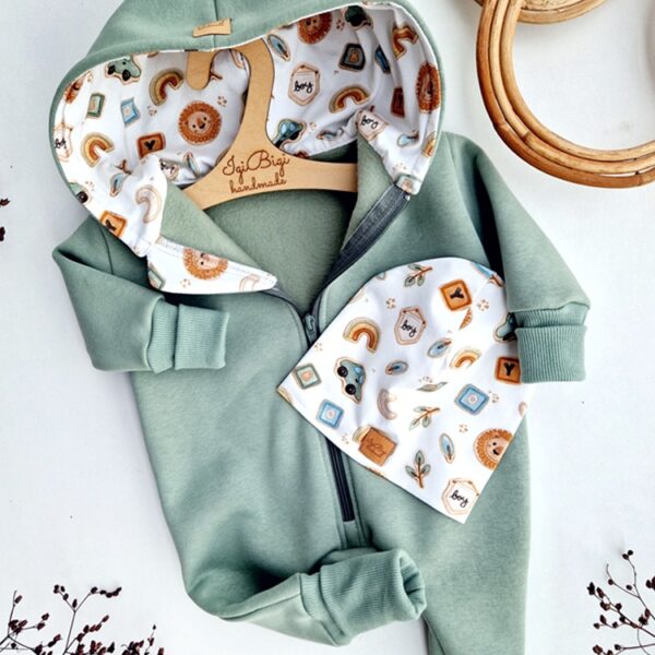 KOMBINEZON dresówka drapana BRUDNA MIĘTA boy