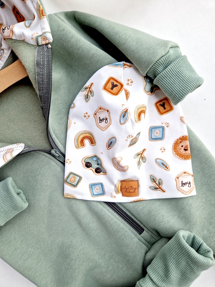 KOMBINEZON dresówka drapana BRUDNA MIĘTA boy