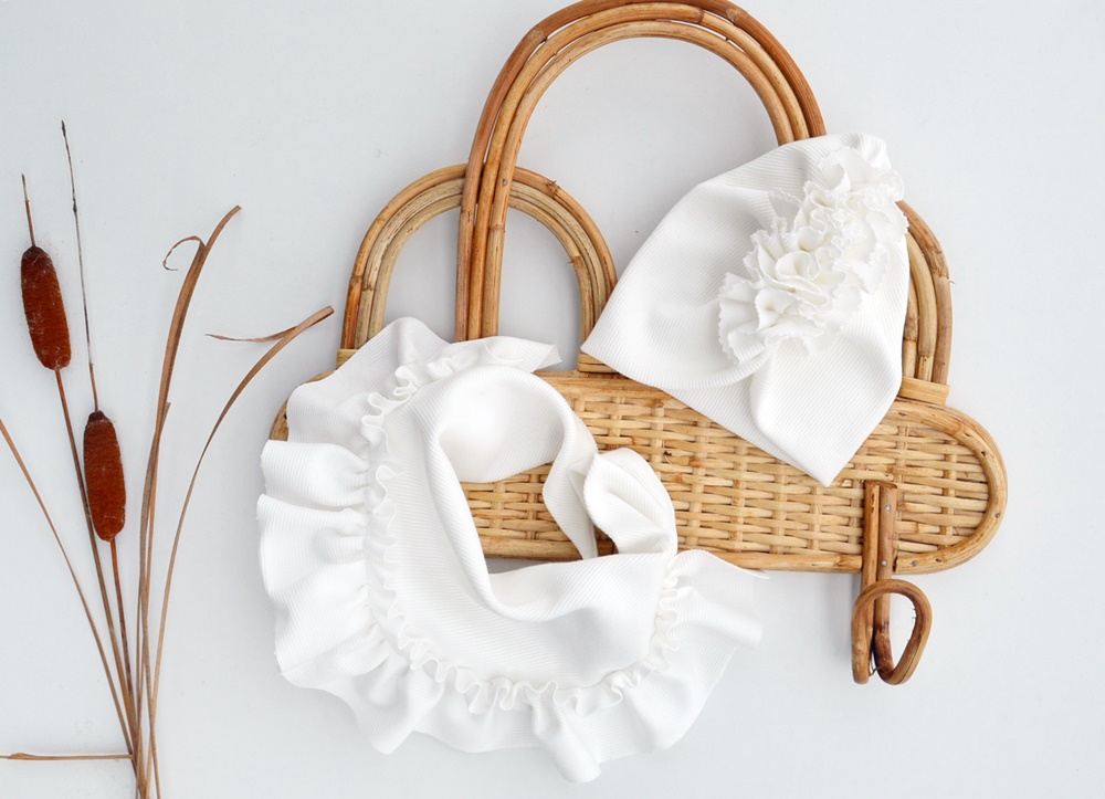 TURBANIK prążkowany ŚMIETANKA