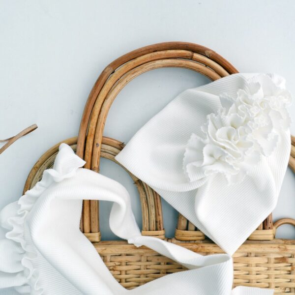 TURBANIK prążkowany ŚMIETANKA