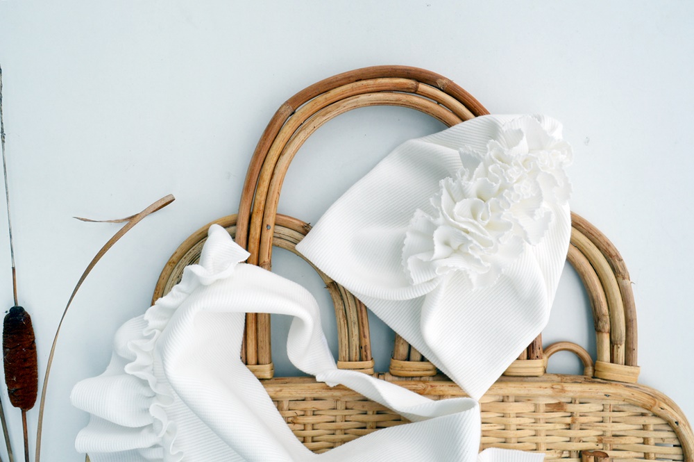 TURBANIK prążkowany ŚMIETANKA