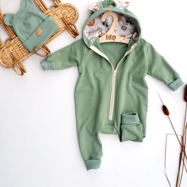 KOMBINEZON dresowy BOY brudna mięta