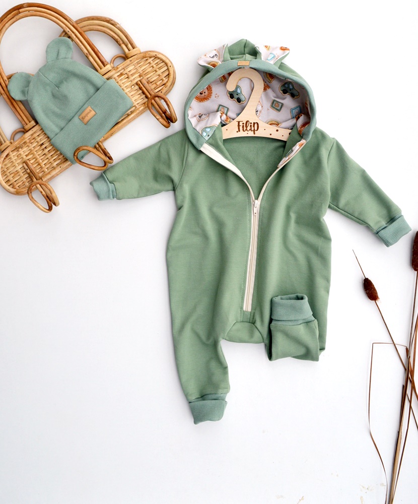 KOMBINEZON dresowy BOY brudna mięta