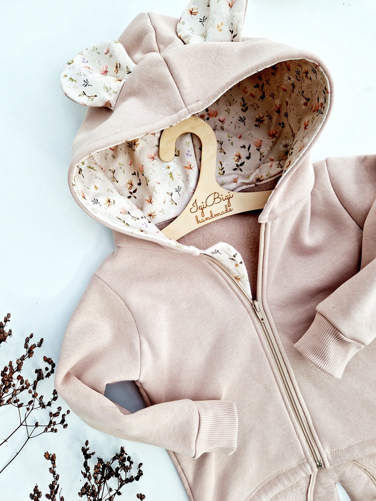 BLUZO-PARKA taupe FLOWERS