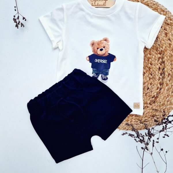 T-SHIRT miś +baggy czarne