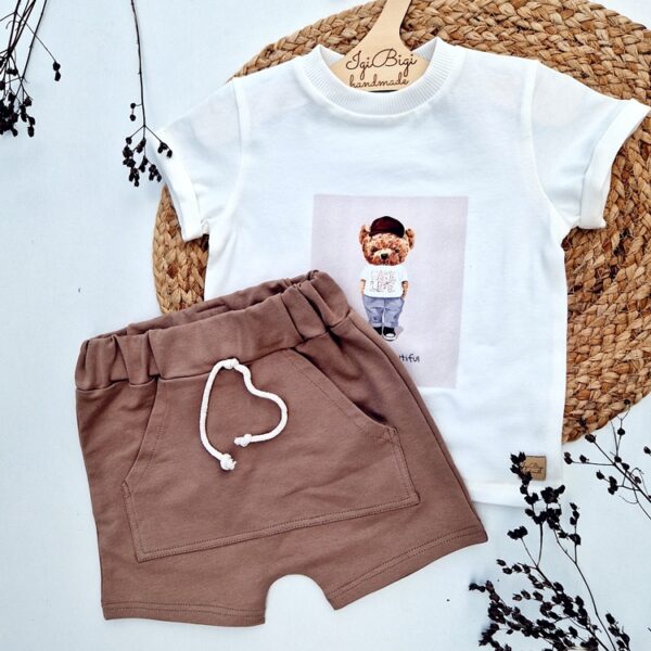 T-SHIRT miś +baggy orzech