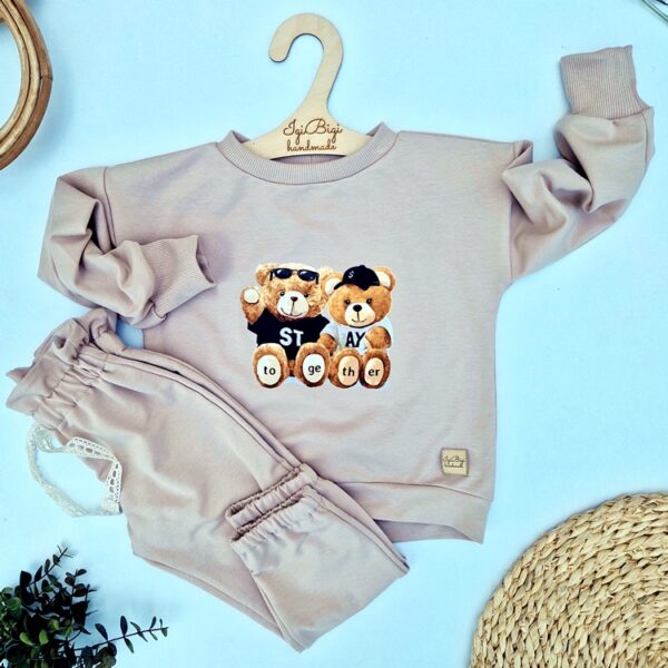 DRESIK dziewczęcy BEŻOWY  misie