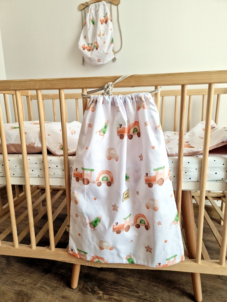 ZESTAWY przedszkolaka POCIĄGI KLASYCZNA bawełna