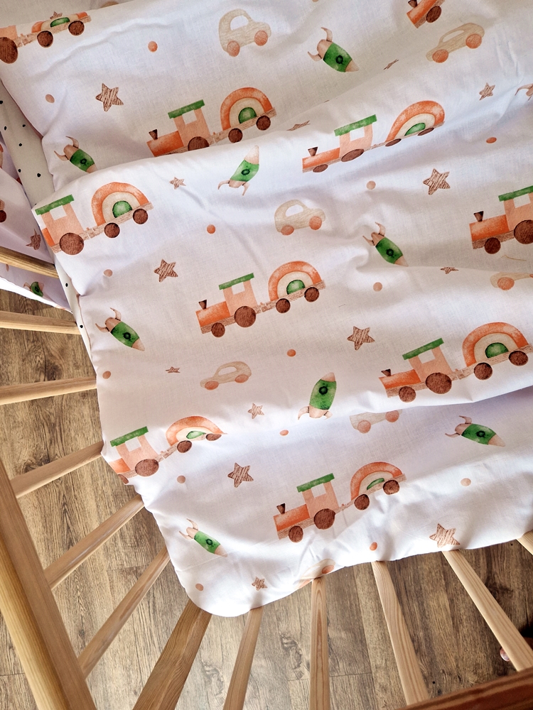 ZESTAWY przedszkolaka POCIĄGI KLASYCZNA bawełna