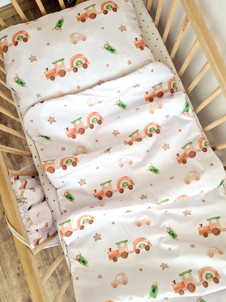 ZESTAWY przedszkolaka POCIĄGI KLASYCZNA bawełna