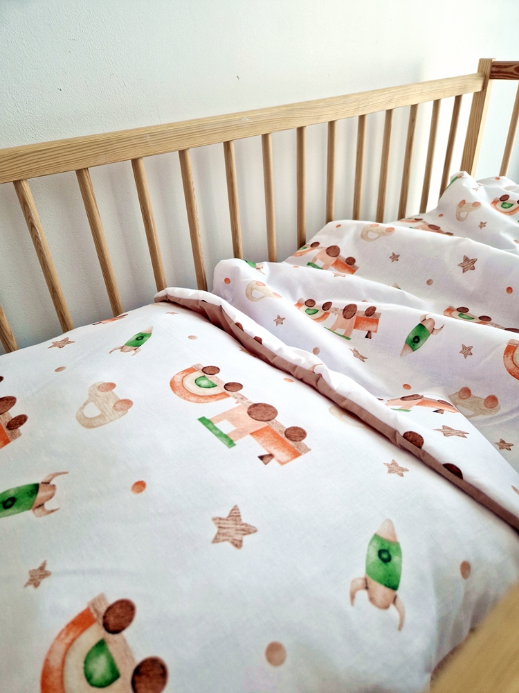 ZESTAWY przedszkolaka POCIĄGI KLASYCZNA bawełna