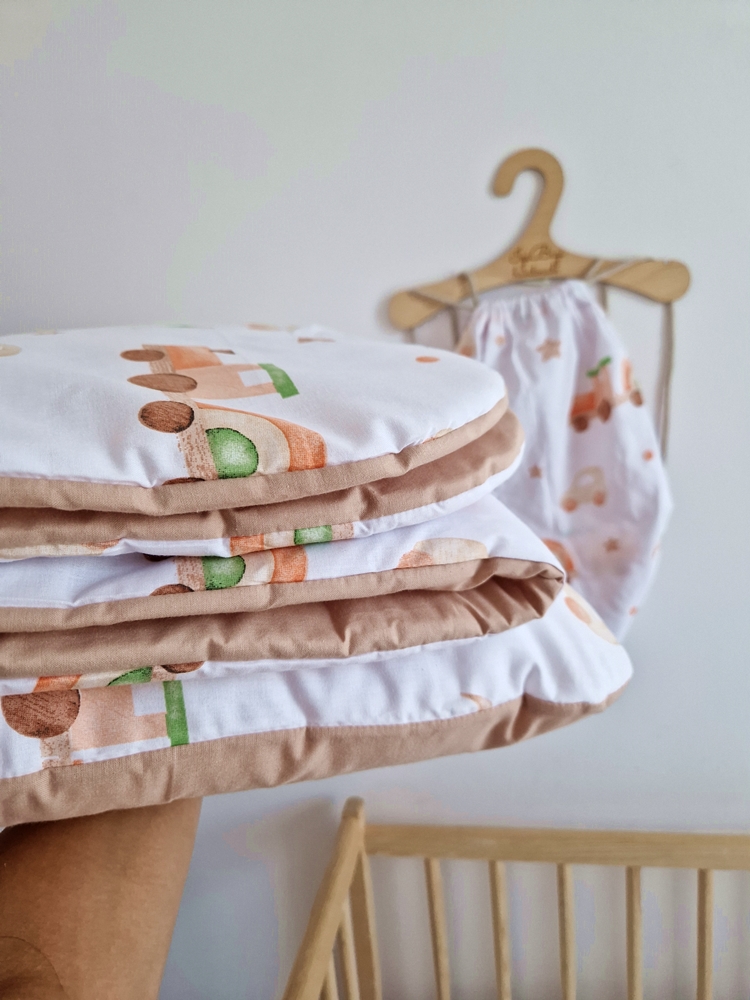 ZESTAWY przedszkolaka POCIĄGI KLASYCZNA bawełna