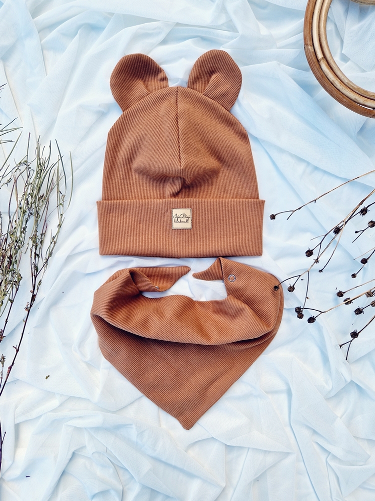 Czapka prążkowana KARMEL - różne fasony