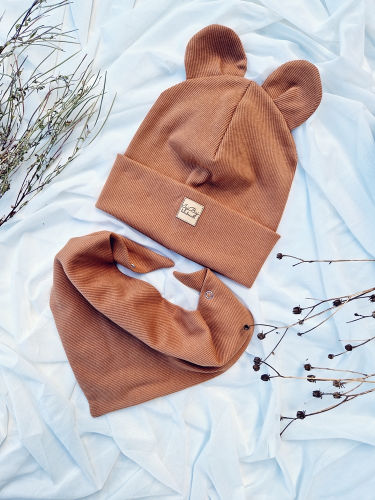 Czapka prążkowana KARMEL - różne fasony