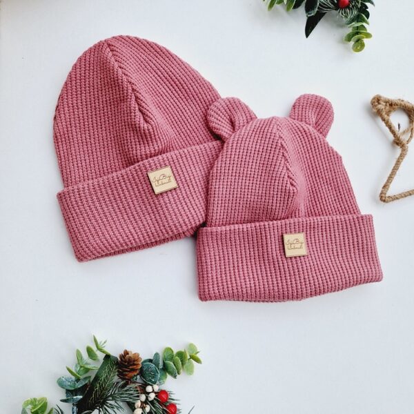 Czapka sweterkowa ANTYCZNY RÓŻ