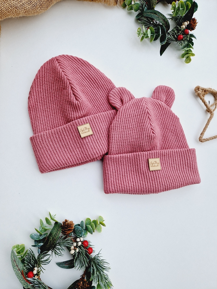 Czapka sweterkowa ANTYCZNY RÓŻ