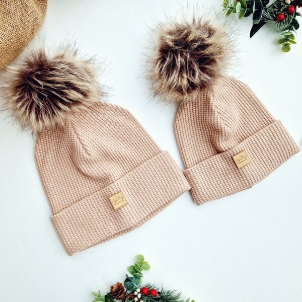 Czapka sweterkowa BEŻ klasyczny