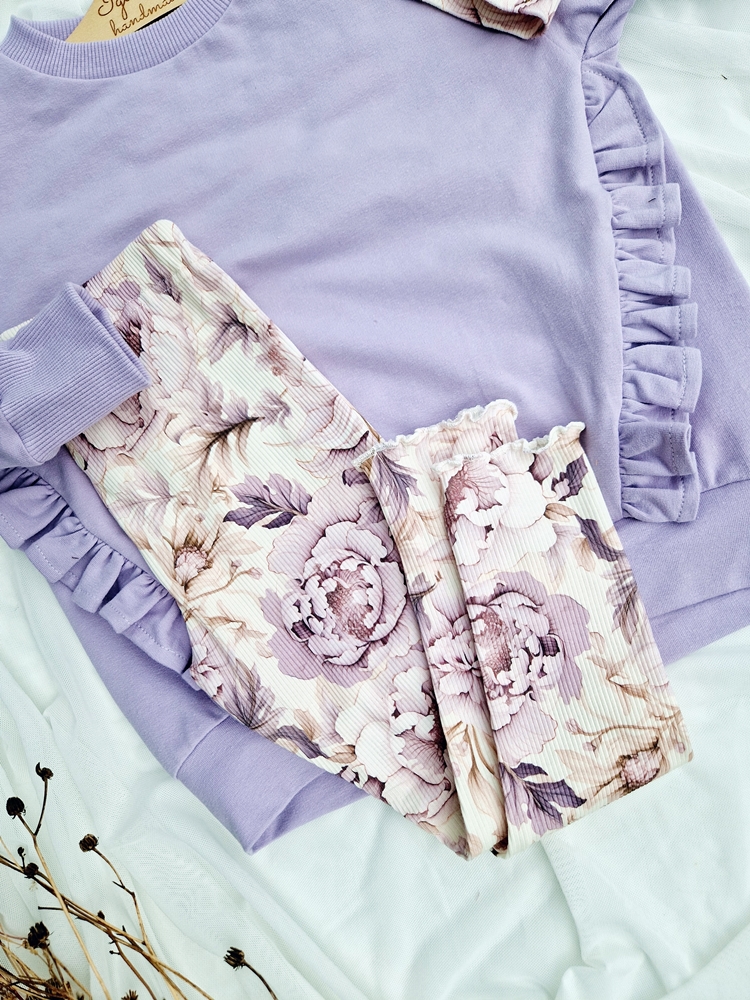 BLUZA BASIC falbanki FLORI lila