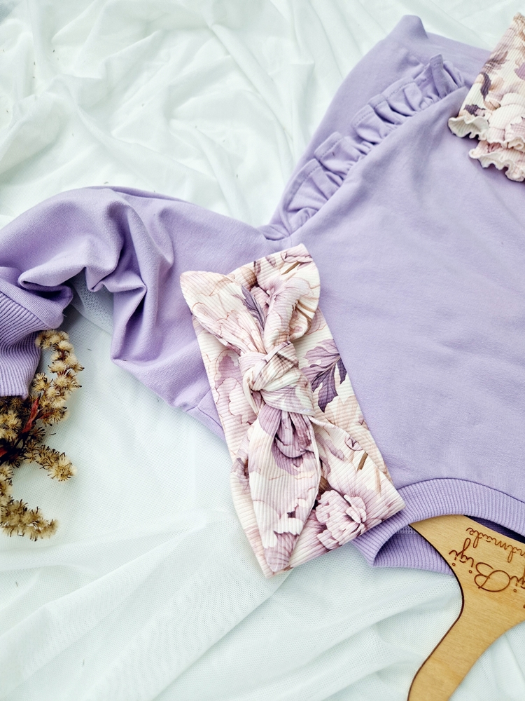 BLUZA BASIC falbanki FLORI lila