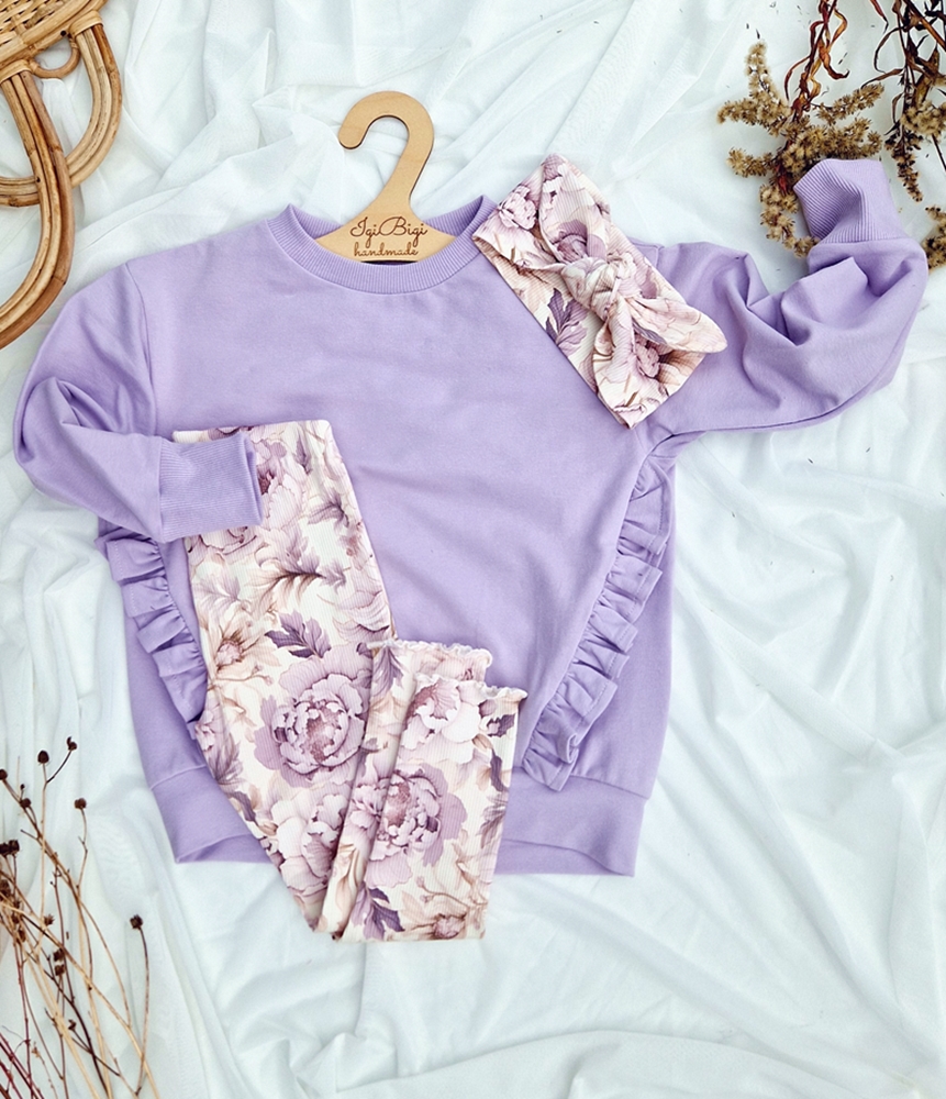 BLUZA BASIC falbanki FLORI lila