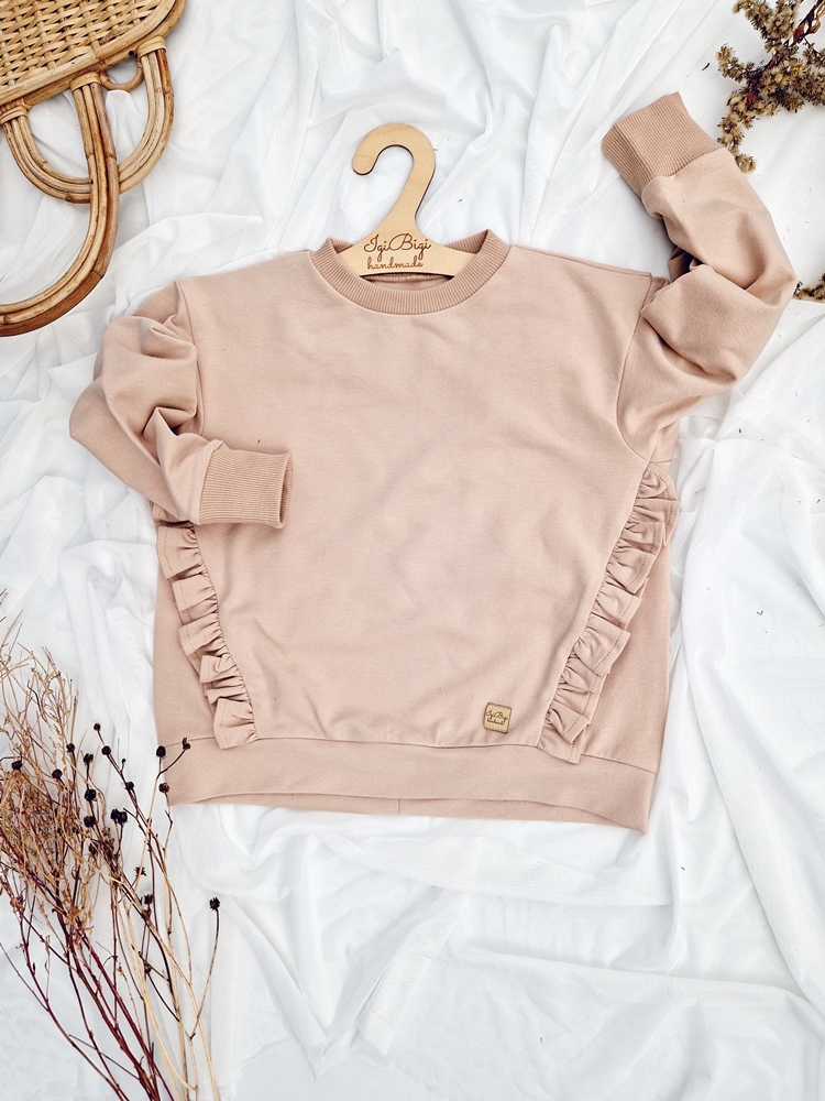 BLUZA BASIC falbanki FLORI beż