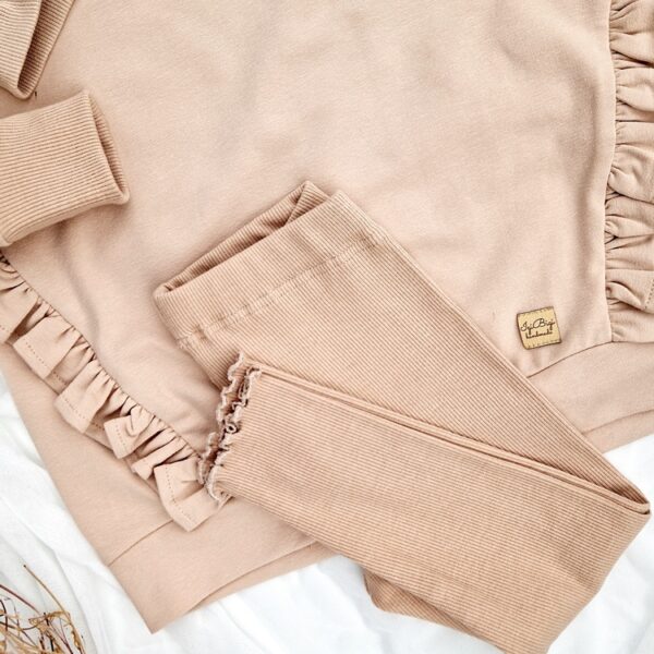 LEGGINSY prążkowane BEŻ