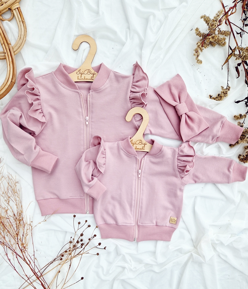 BOMBERKA jasny brudny róż zamek