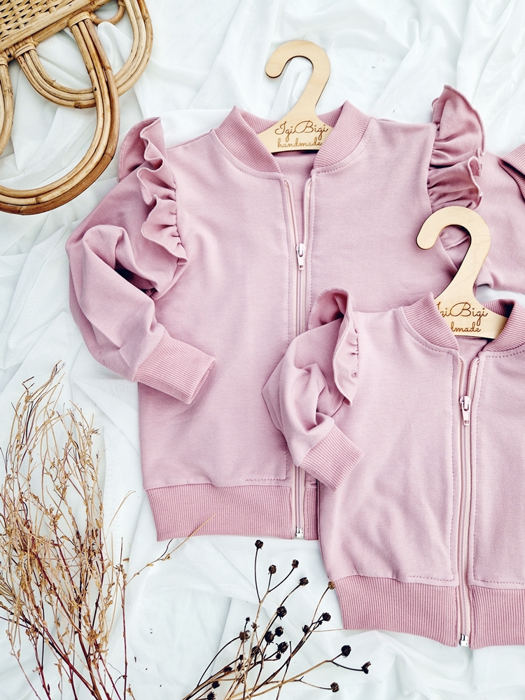 BOMBERKA jasny brudny róż zamek