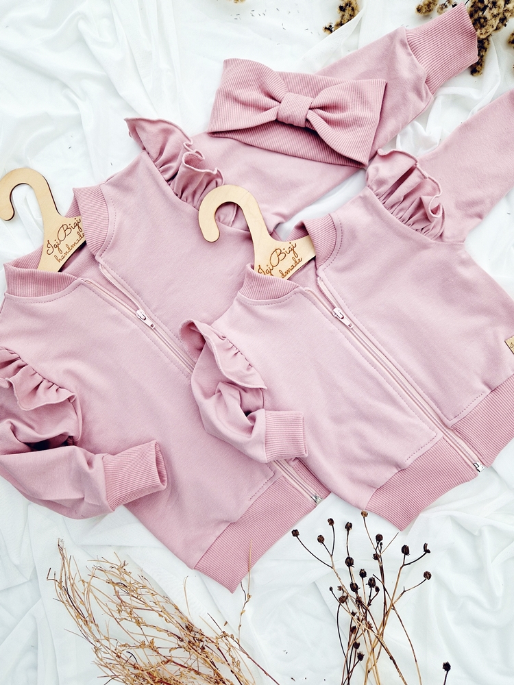 BOMBERKA jasny brudny róż zamek