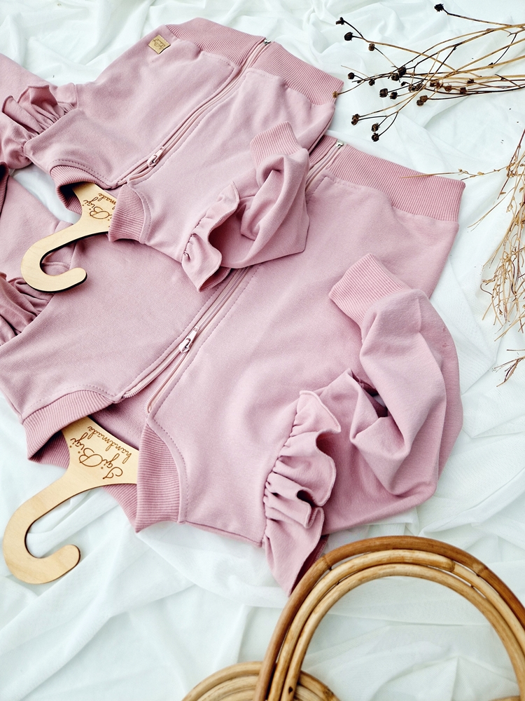 BOMBERKA jasny brudny róż zamek