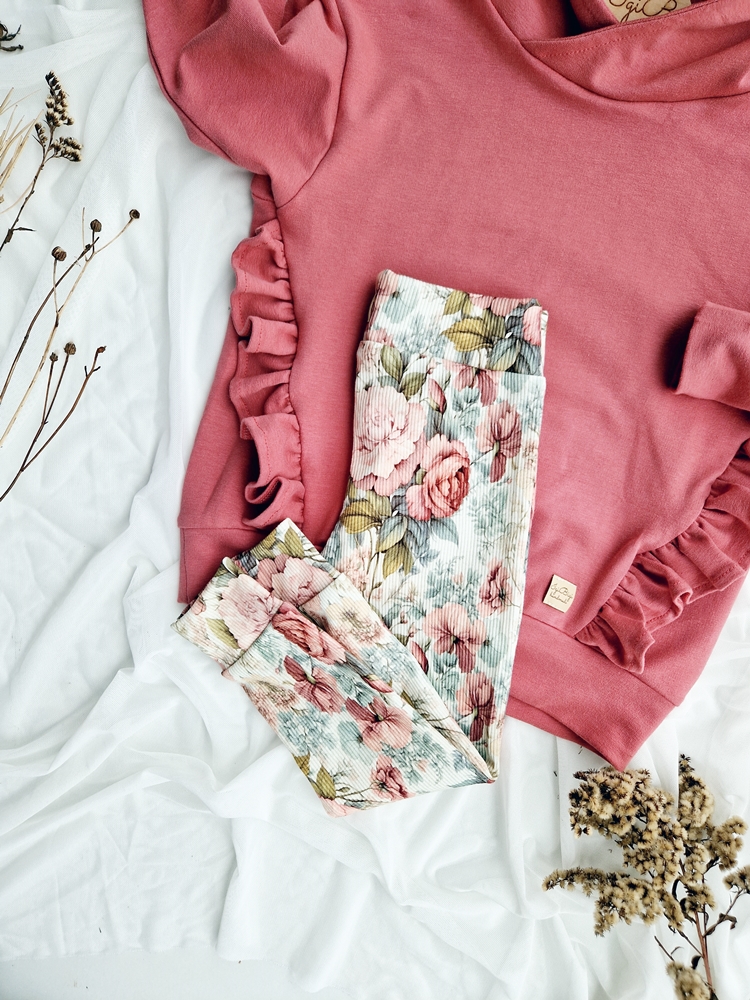 BLUZA BASIC falbanki FLORI z kapturkiem DALIA