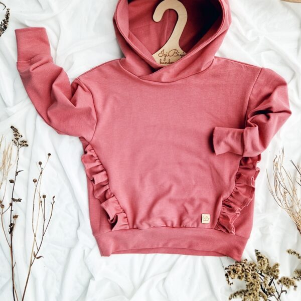 BLUZA BASIC falbanki FLORI z kapturkiem DALIA