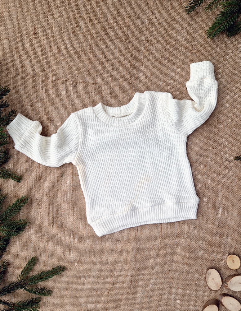 SWETEREK śmietanka +LEGGINSY GUZICZKI orzech/beż