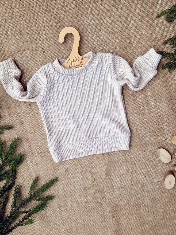 SWETEREK prosty BARDZO JASNY BEŻ