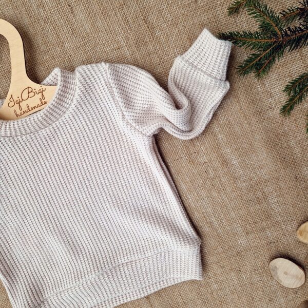 SWETEREK prosty BARDZO JASNY BEŻ