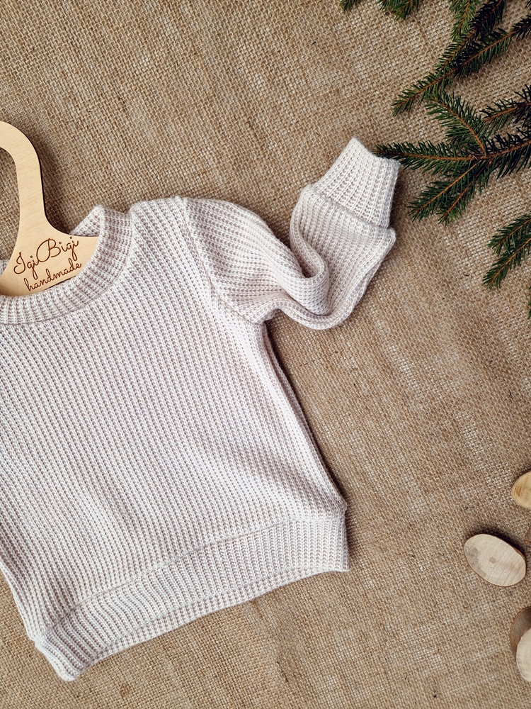 SWETEREK prosty BARDZO JASNY BEŻ