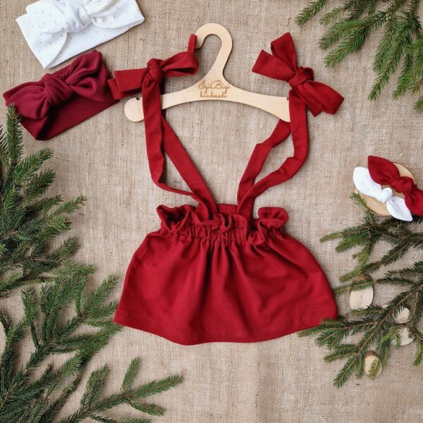 SPÓDNICZKA wiązana BORDO