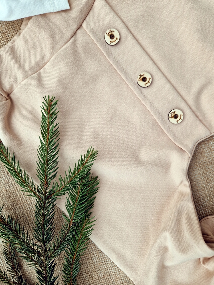 SPODNIE baggy guziki BEŻ